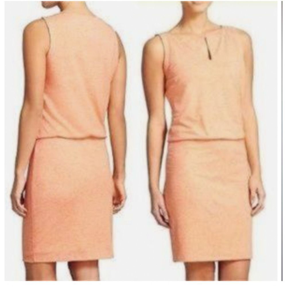 ATHLETA Womens Medium Orange‎ Dress Blouson Short Sleeves Vida Tigerlily